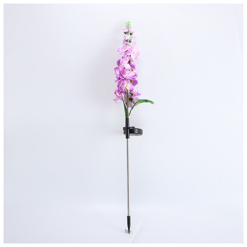 Tall Artificial Delphinium Floral Stake With Adjustable Metal Ground Spike And Removable Clamp Bowlift