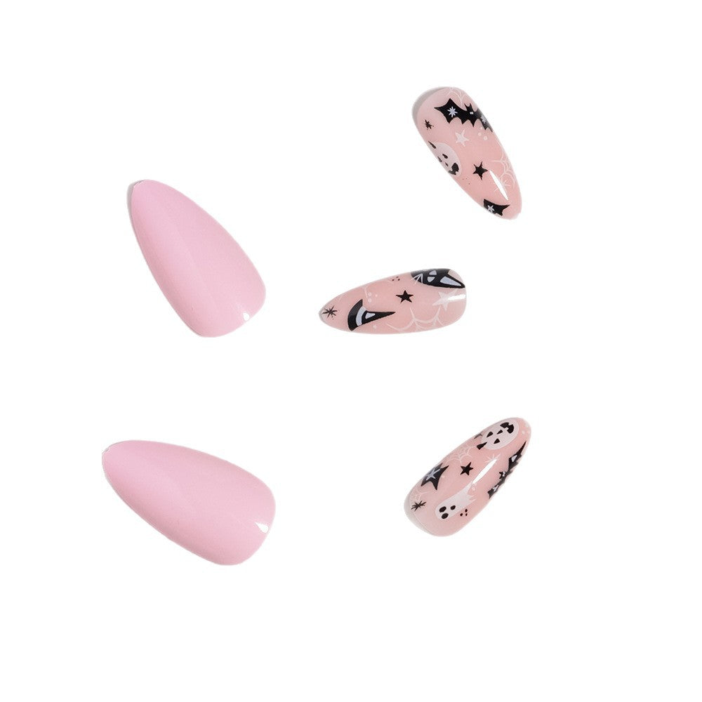 Artistic Halloween-Themed Press-On Nail Design Bowlift