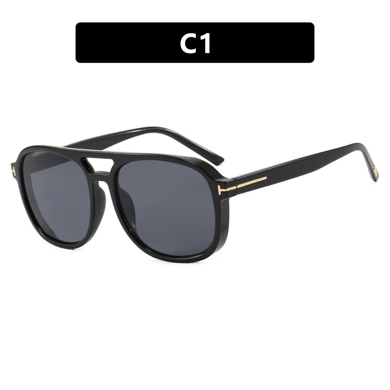 Women's square sunglasses with luxurious plastic frame and mirrored lenses Bowlift