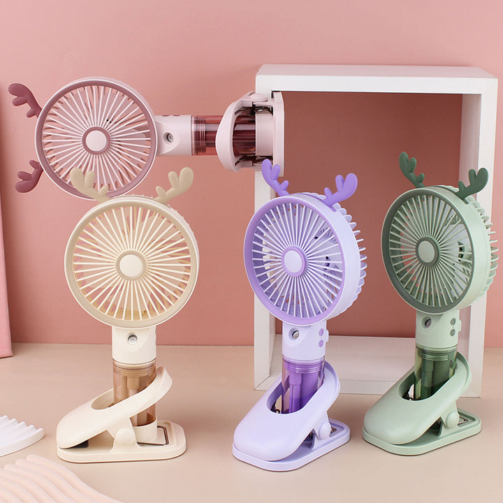 Women's Portable Cooling Fan with Water Mist Bowlift