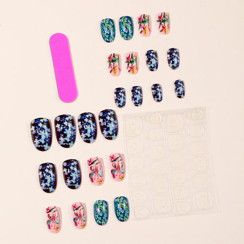 Vibrant Floral Nail Art Design Bowlift