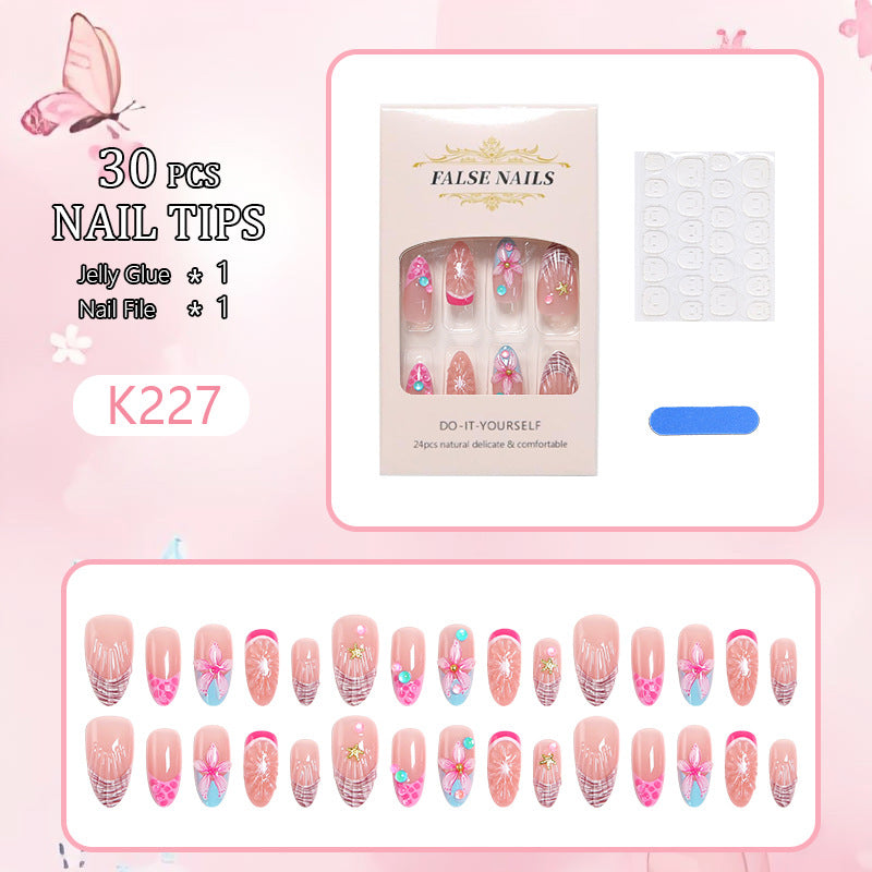 Artificial nails with colorful decorations Bowlift