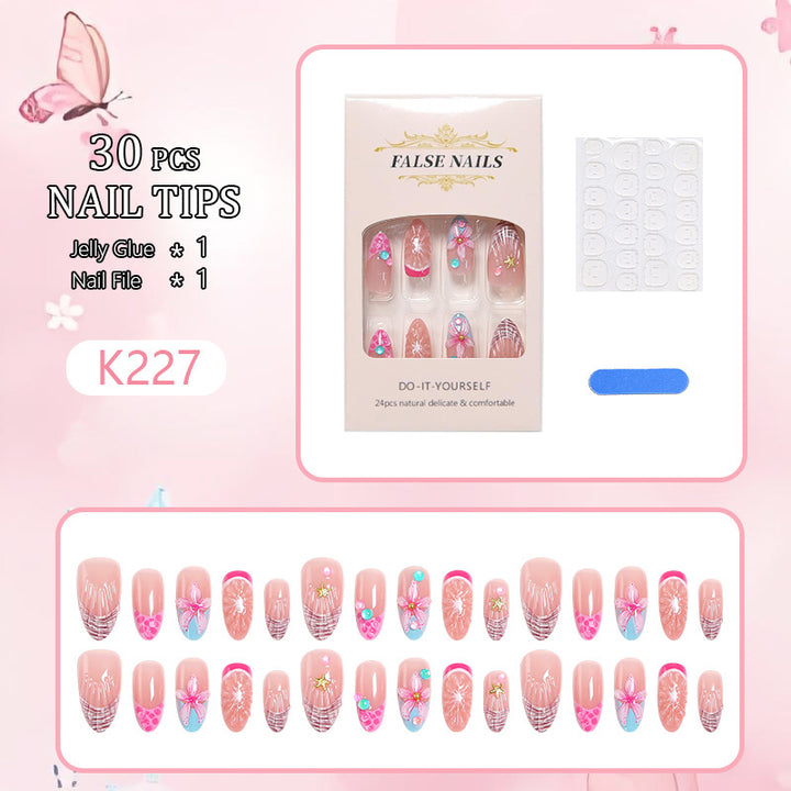 Artificial nails with colorful decorations Bowlift