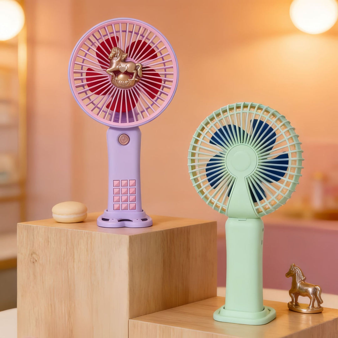 Women Portable Hand Fan with Innovative Unicorn Design Bowlift