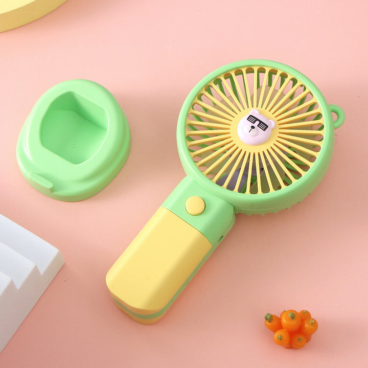 Ladies portable hand fan with cute animal design Bowlift