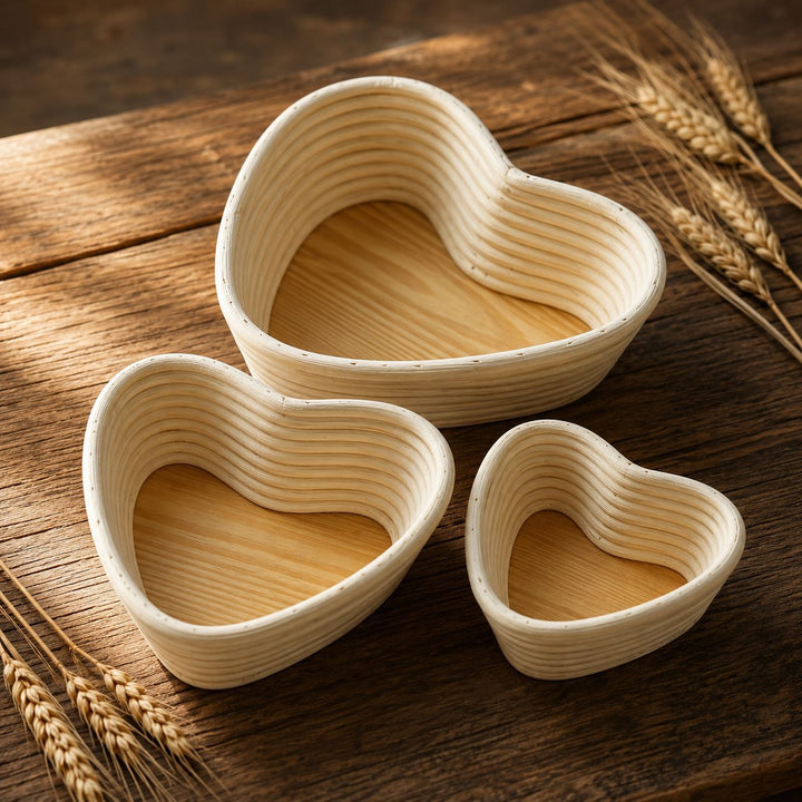 Artisan Heart-Shaped Woven Storage Basket Bowlift