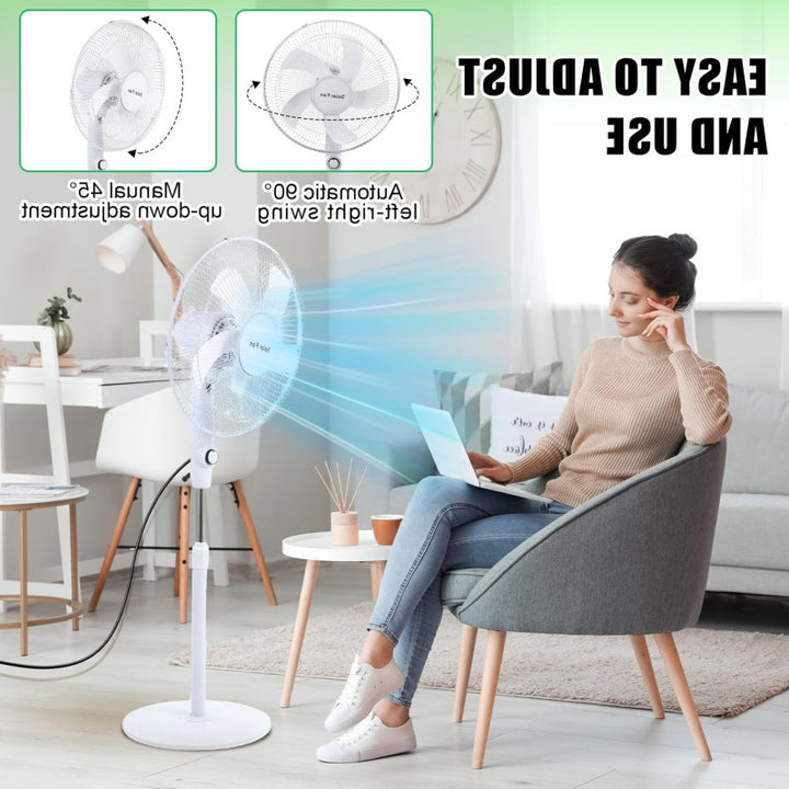 Unisex Solar-powered Stand Fan Bowlift