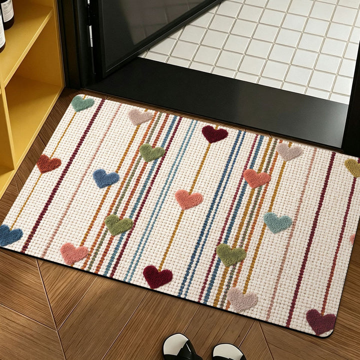 Heart Pattern Decorative Bath Mat Bowlift