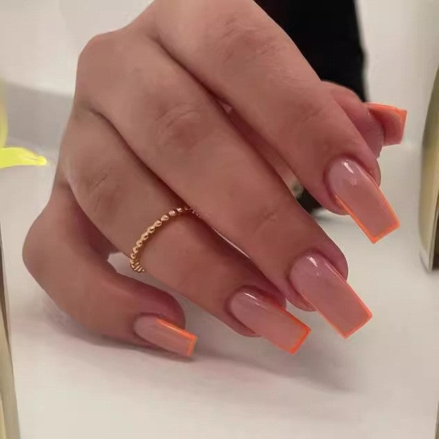 Artificial nail tips with glamorous design and neon accents Bowlift