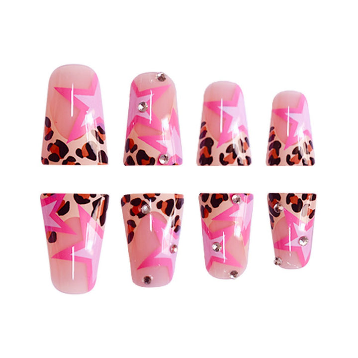 Artistic Star-Embellished Press-On Nail Set Bowlift