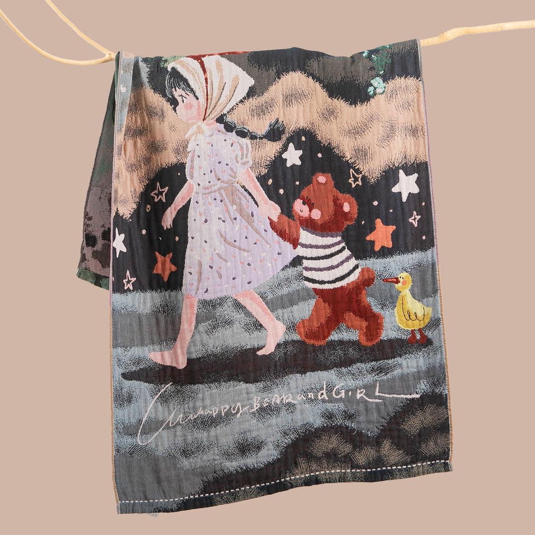 Women's throw blanket with enchanting landscape motif Bowlift