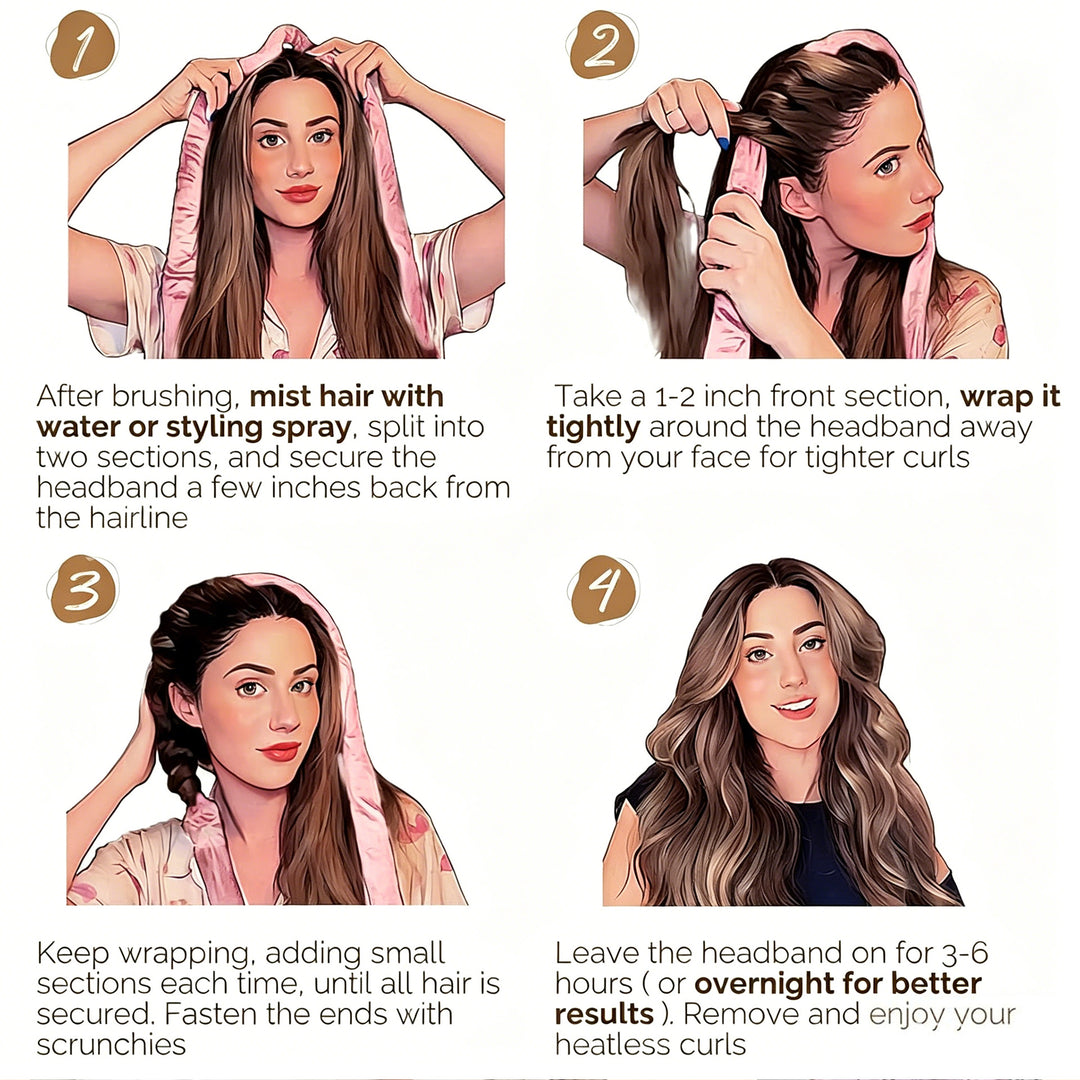 Satin Heatless Hair Curling Set