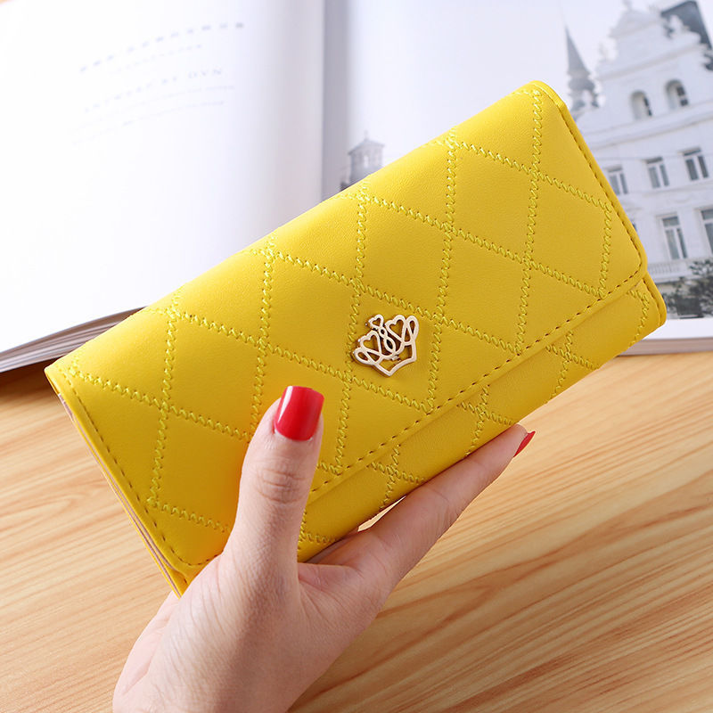 Quilted Long Wallet Clutch with Card Organizer and Coin Compartment Bowlift