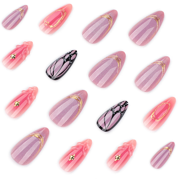 Artful nail art with geometric and floral motifs Bowlift
