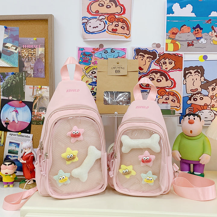 Whimsical Cartoon-Themed Sling Backpack Bowlift