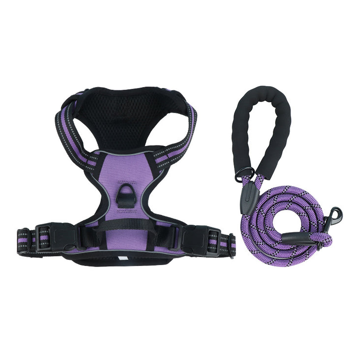 Comfortable Adjustable Dog Harness and Leash Set
