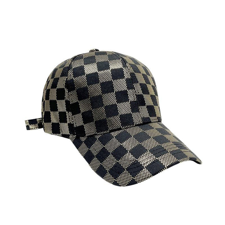 Women's Mesh Checkered Baseball Cap Bowlift