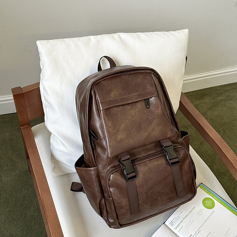 Vintage-Style Leather Backpack Bowlift