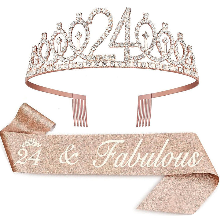 Ladies Crystal Princess Crown with 30 & Fabulous lettering Bowlift
