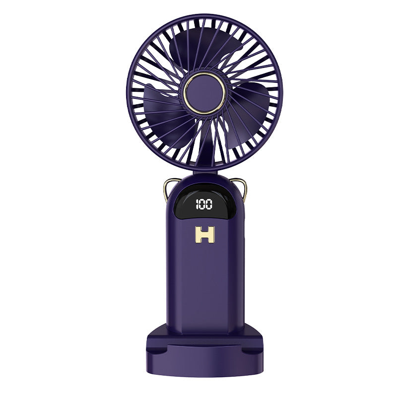 Ladies portable hand fan with LED display and adjustable speed Bowlift
