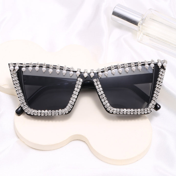 Ladies Glamorous Designer Sunglasses with Sparkling Frame Bowlift