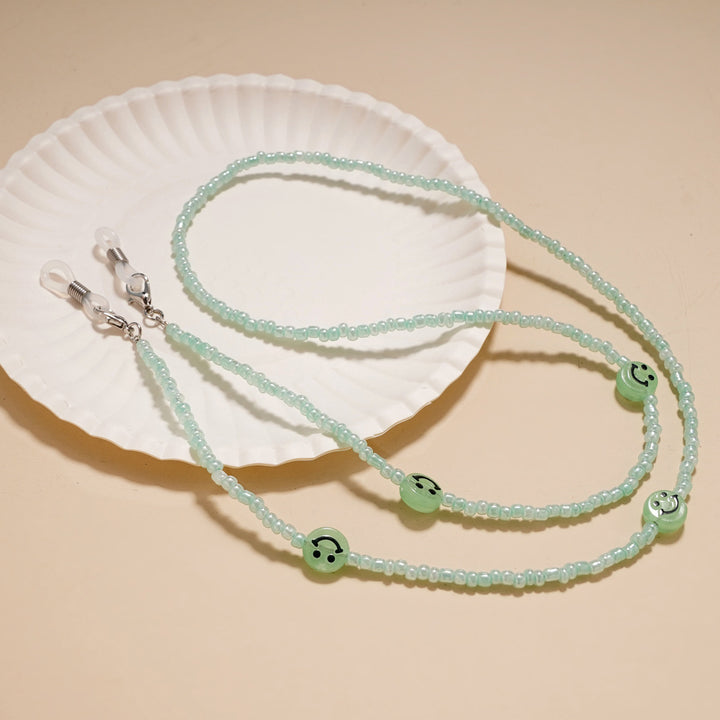 Decorative Smile Beaded Eyewear Chain Bowlift