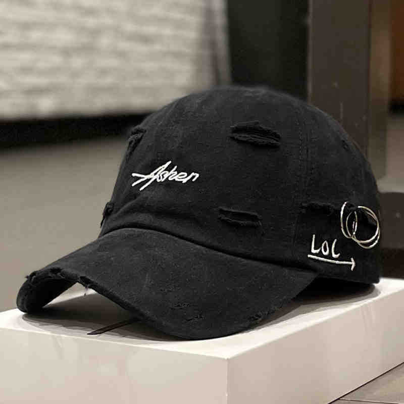Unisex Distressed Denim Adjustable Cap Bowlift