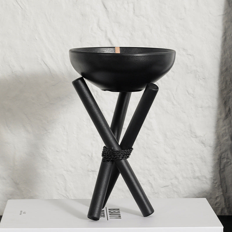 Artistic Tabletop Decorative Bowl with Tripod Stand