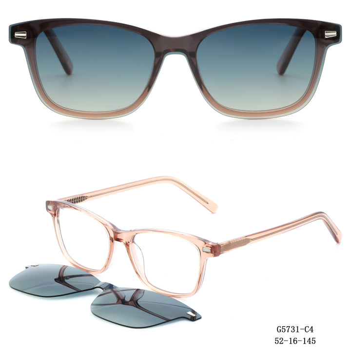 Women's stylish square sunglasses with removable lenses Bowlift