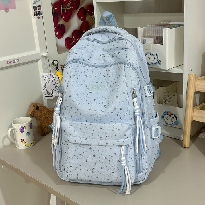 Star-Print Casual Backpack Bowlift