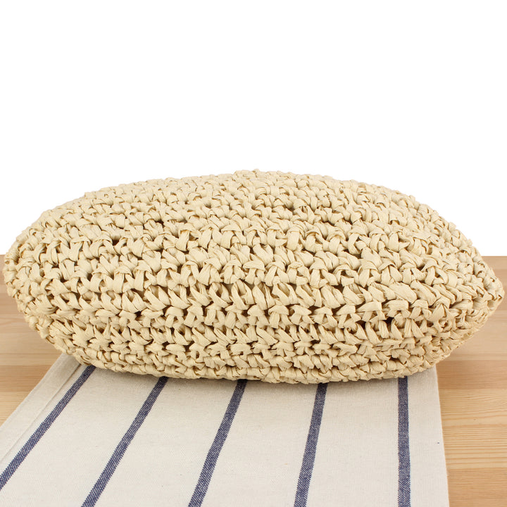 Shoulder bag made of hand-knotted natural material with elegant chain strap Bowlift