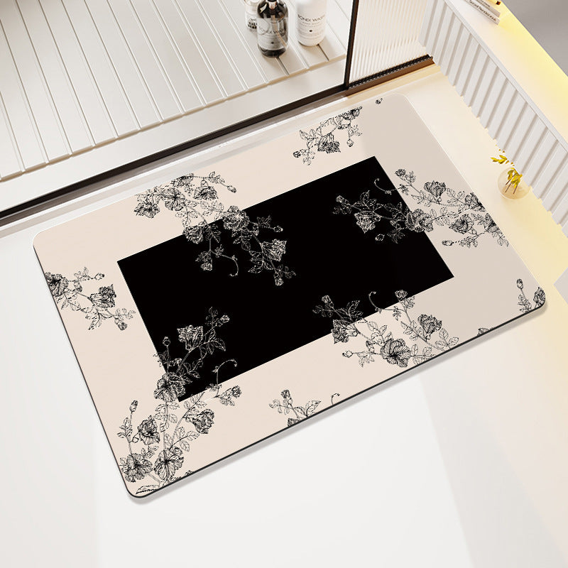 Floral Patterned Bathroom Mat Bowlift