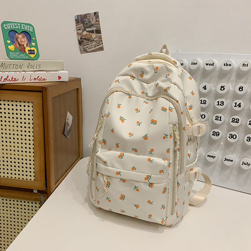Elegant Floral Print School Backpack