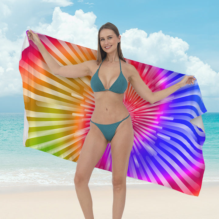 Beach towel with vibrant tropical plant motif Bowlift