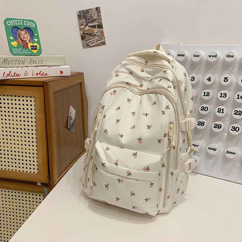 Flower-embellished Backpack Bowlift
