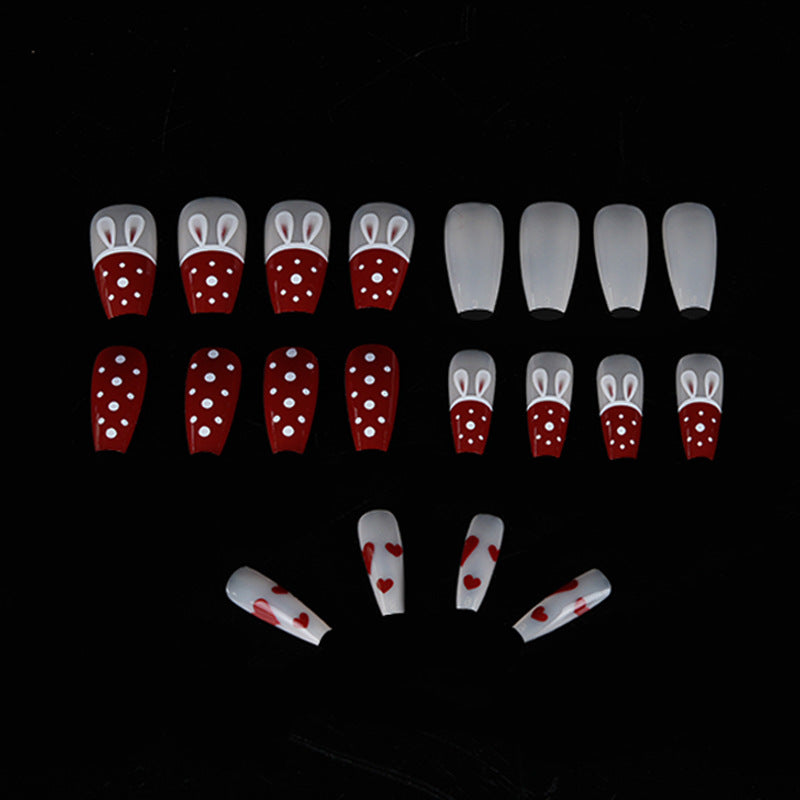 Playful Bunny-Themed Press-On Nail Art Bowlift