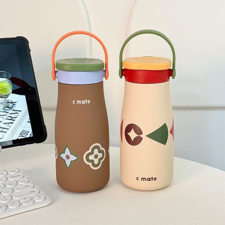 Ladies Insulated Drinking Bottle with Practical Carry Strap Bowlift