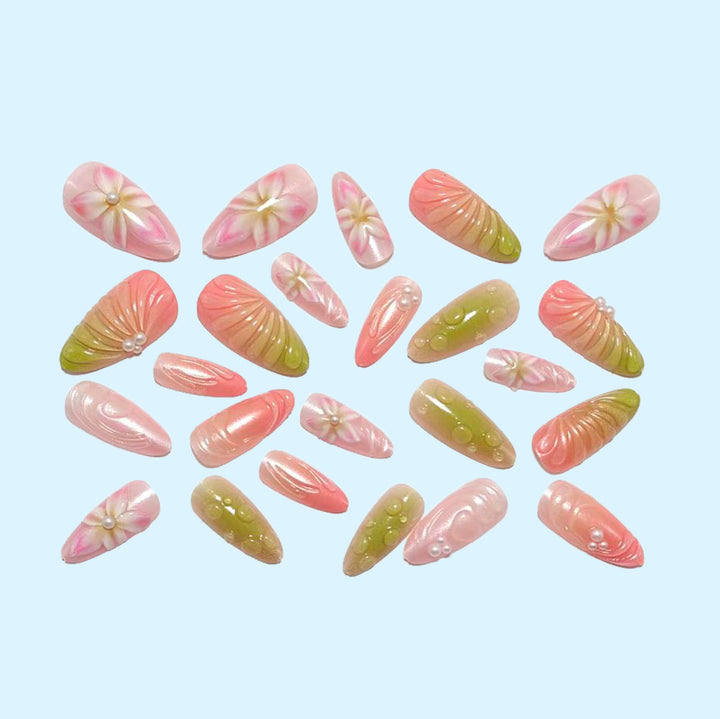Artificia Nails with Floral 3D Design Bowlift