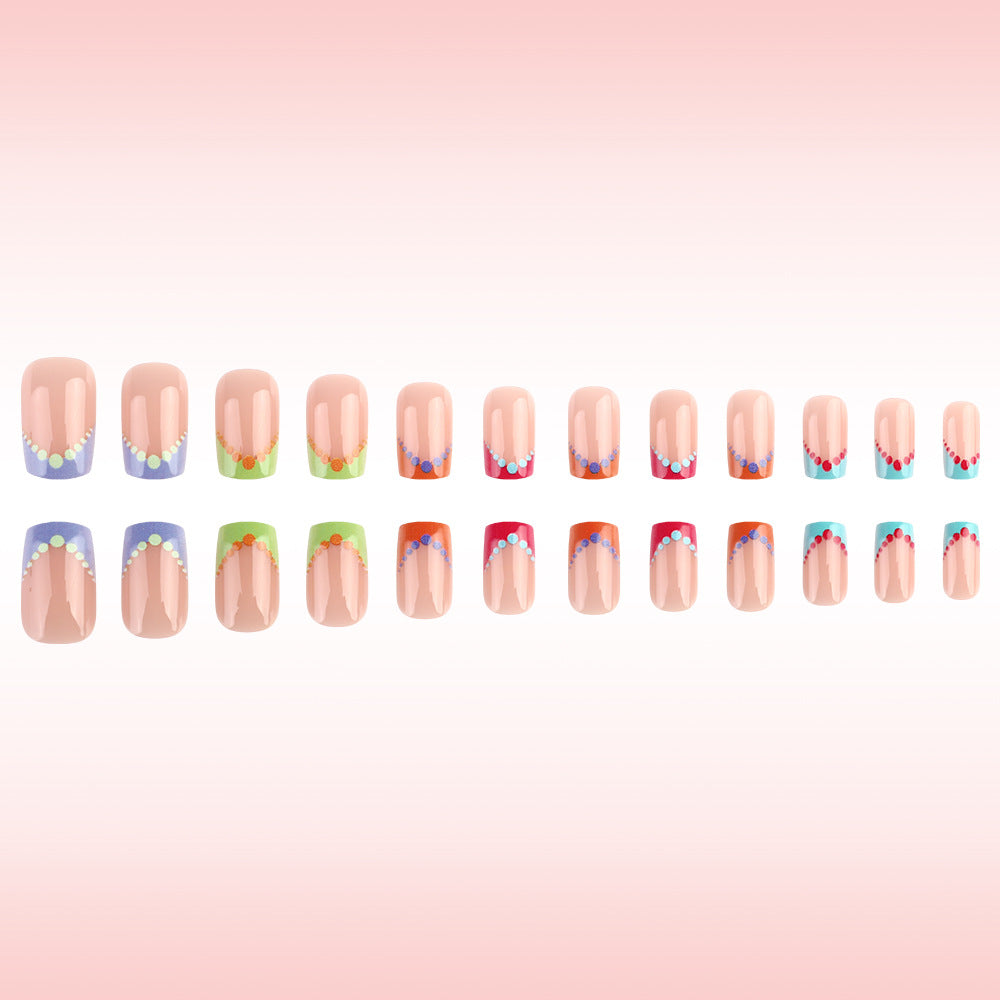 Colorful Dot Design Nail Art Bowlift