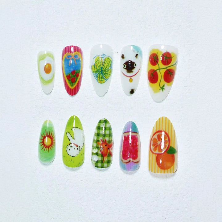 Artistic Themed Press-On Nail Set Bowlift