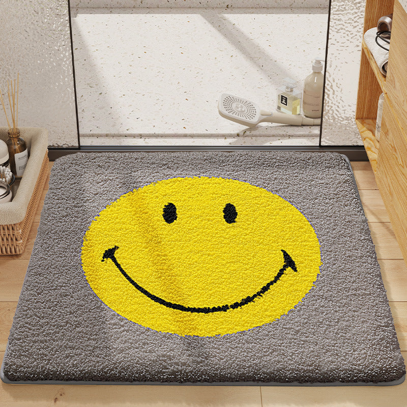 Cheerful Smile Face Bath Mat Bowlift