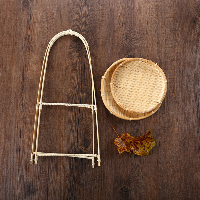 Unisex Three-Tier Serving Stand made of hand-woven natural material Bowlift