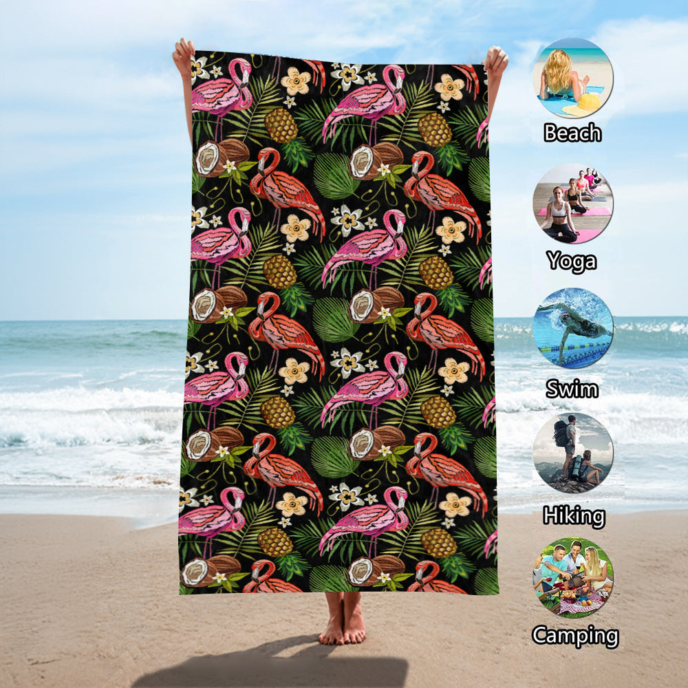 Beach towel with exotic pineapple and palm pattern Bowlift