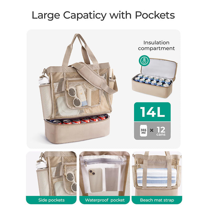 Multifunctional cooler bag with practical outer pockets Bowlift
