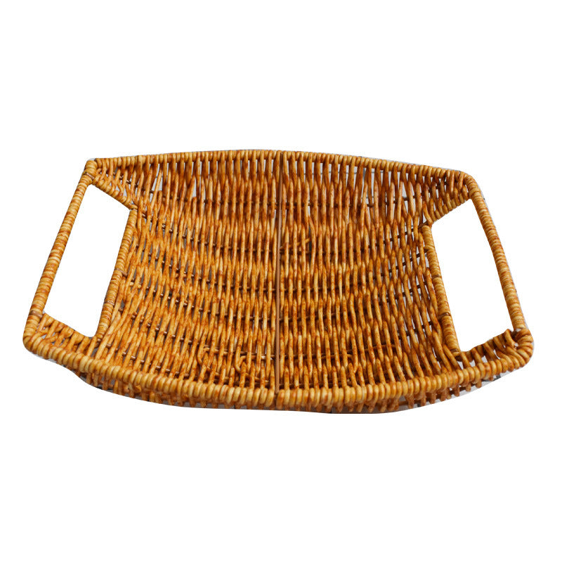 Leaf-Shaped Woven Serving Platter Bowlift