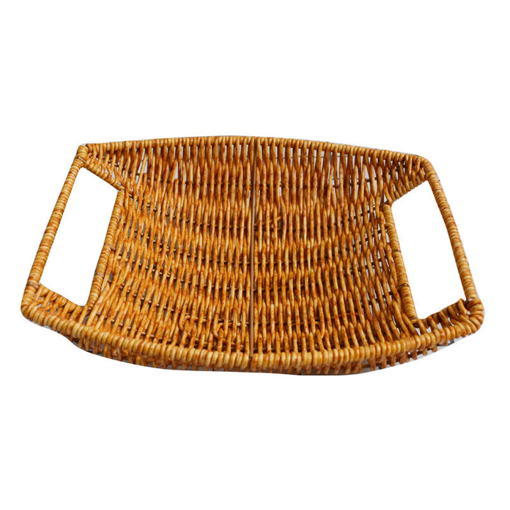 Leaf-Shaped Woven Serving Platter Bowlift
