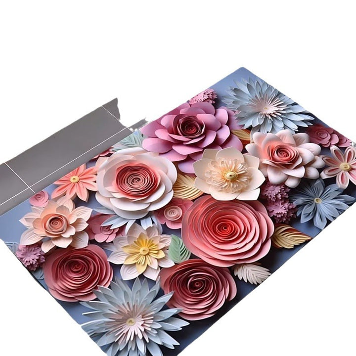 Artistic Floral Design Bath Mat Bowlift