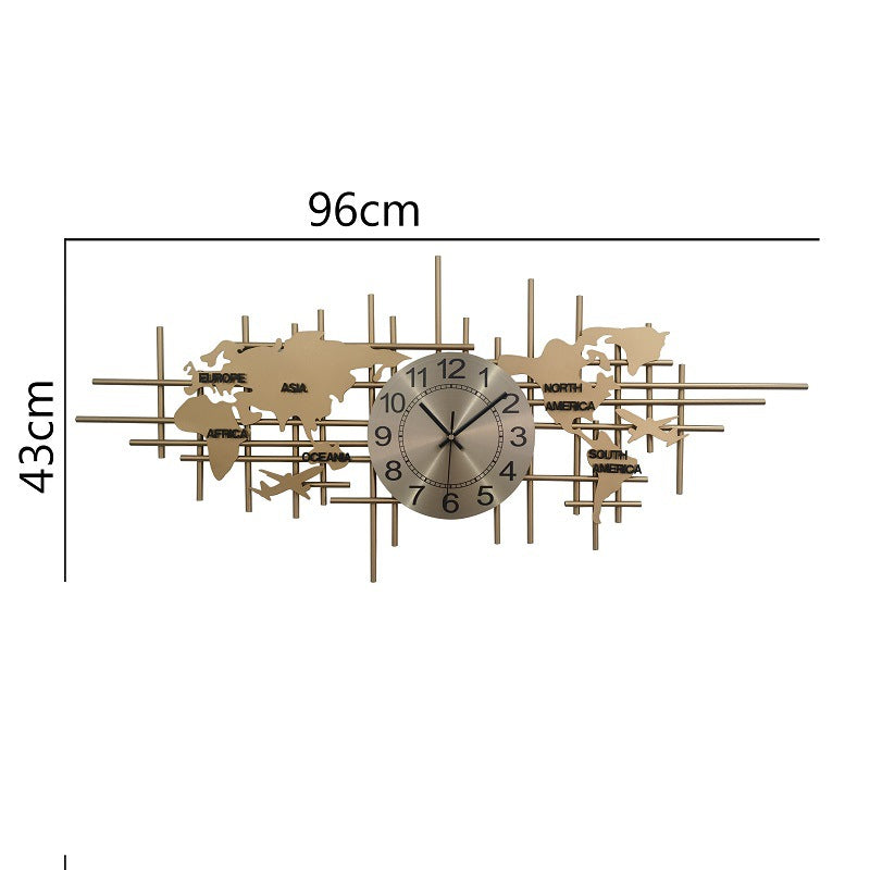 Artistic World Map Wall Clock Bowlift