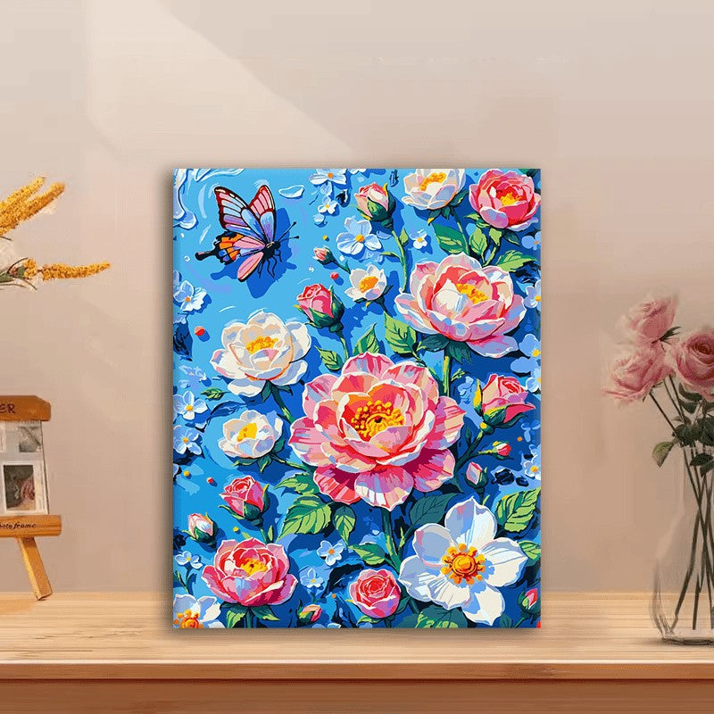 Floral Butterfly Canvas Art Print Bowlift