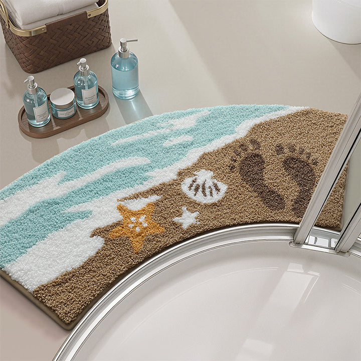 Floral Design Memory Foam Bath Mat Bowlift